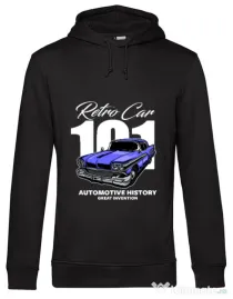 Hanorac barbat cu gluga RETRO CAR 101 Negru