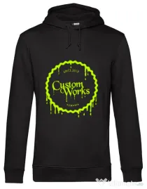 Hanorac barbat cu gluga Acid Green Logo Negru