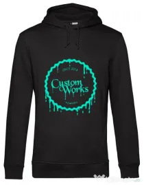 Hanorac barbat cu gluga CW logo Mint Green Negru