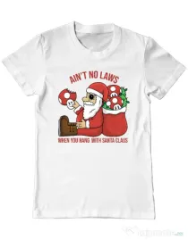 Tricou personalizat barbat Stoned Santa Alb