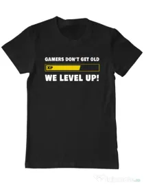 Tricou personalizat barbat Gamers don\'t get old - We level up Negru