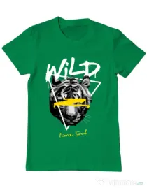 Tricou personalizat barbat Wild Fierce Soul Verde mediu