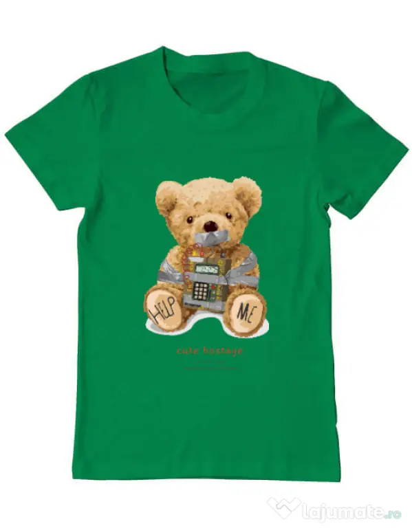 Tricou personalizat barbat Cute hostage Verde mediu