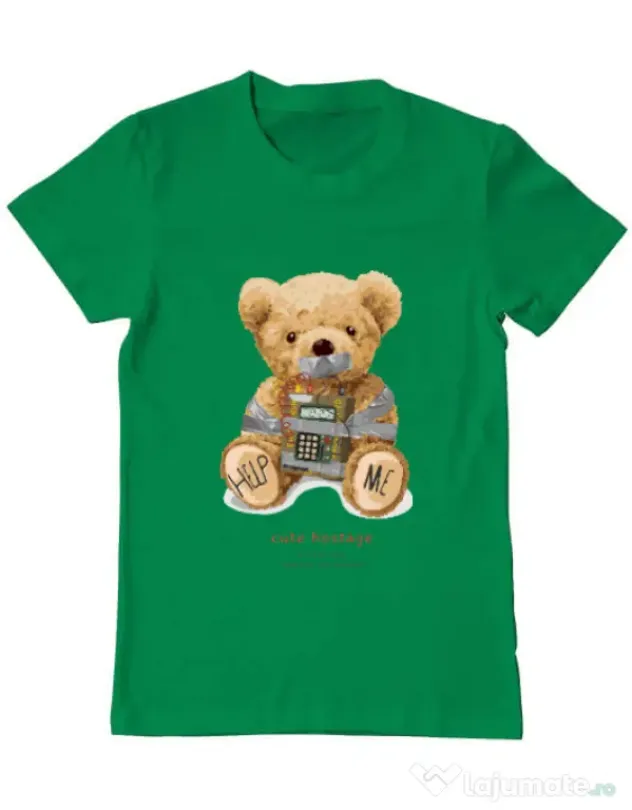 Tricou personalizat barbat Cute hostage Verde mediu
