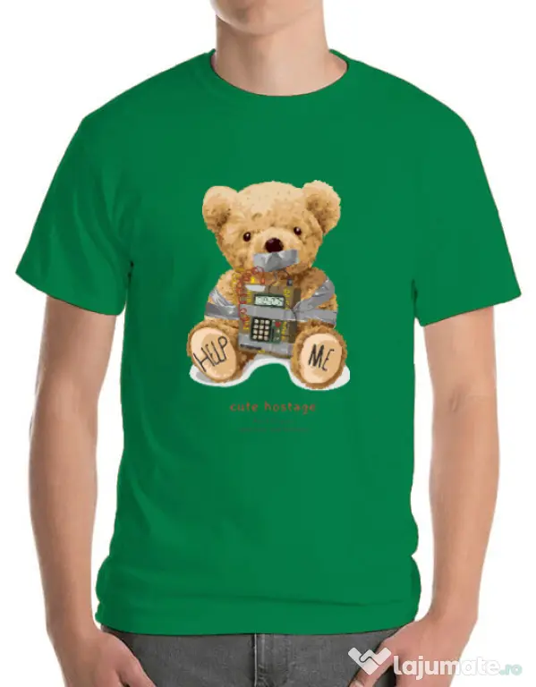 Tricou personalizat barbat Cute hostage Verde mediu