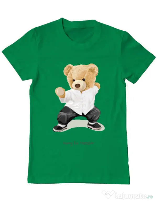 Tricou personalizat barbat Bear kung fu Verde mediu