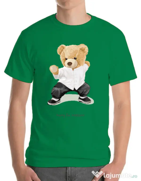 Tricou personalizat barbat Bear kung fu Verde mediu
