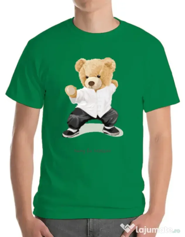 Tricou personalizat barbat Bear kung fu Verde mediu