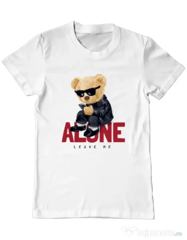 Tricou personalizat barbat Leave Me Alb
