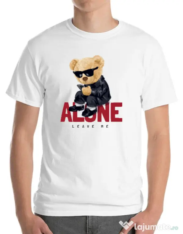 Tricou personalizat barbat Leave Me Alb