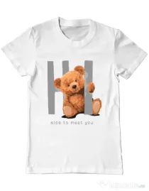 Tricou personalizat barbat Nice to meet you Alb