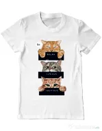 Tricou personalizat barbat Relax,curious,cautious Alb