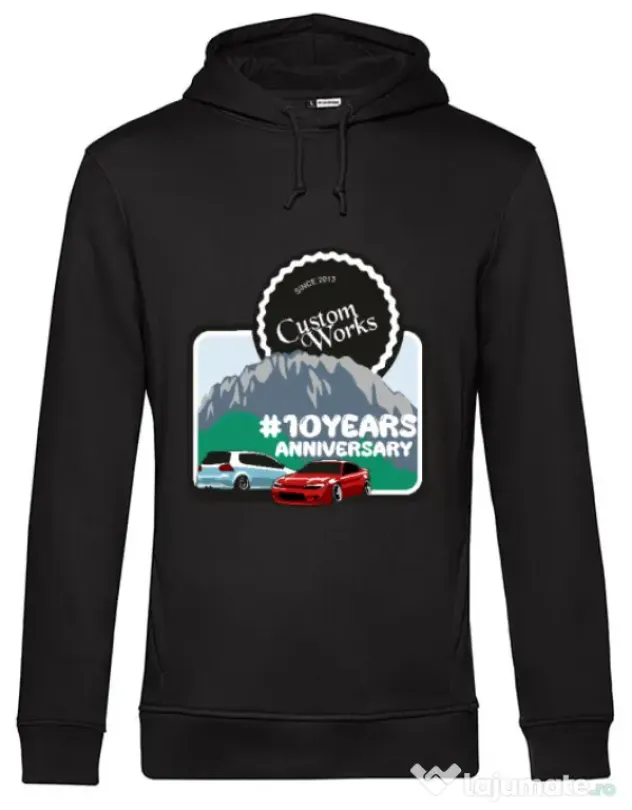 Hanorac barbat cu gluga Custom Works Crew 10 Years Aniv. Negru