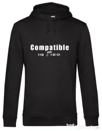 Hanorac barbat cu gluga Tricouri cu mesaje | IQ 120 | CreativeSheep Negru