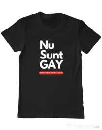 Tricou personalizat barbat Nu sunt GAY Negru