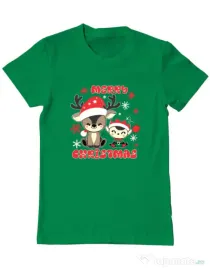Tricou personalizat barbat Prietenii lui Mos Craciun 2 Verde mediu