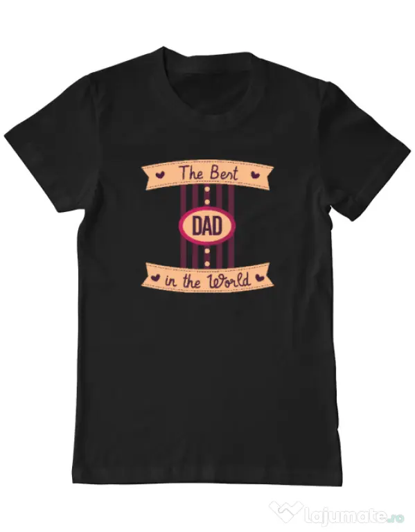 Tricou personalizat barbat The best Dad Negru