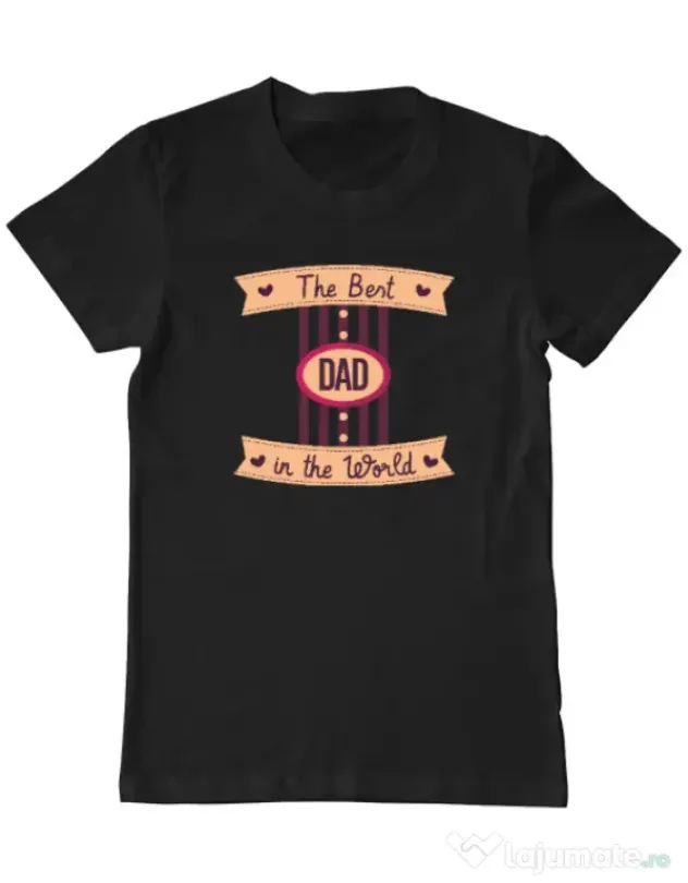 Tricou personalizat barbat The best Dad Negru