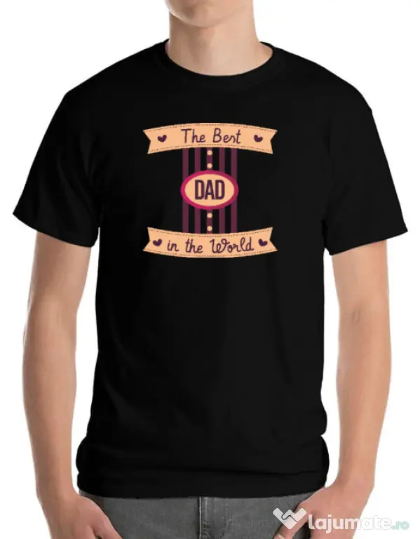 Tricou personalizat barbat The best Dad Negru
