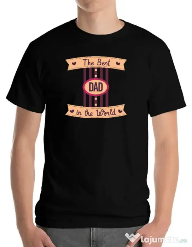 Tricou personalizat barbat The best Dad Negru
