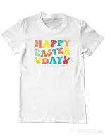 Tricou personalizat barbat HAPPY EASTER DAY Alb