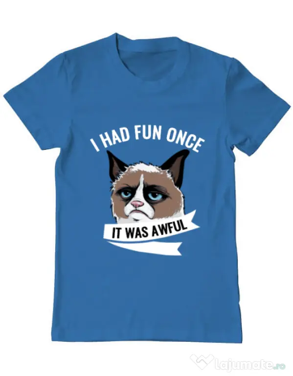Tricou ADLER barbat I had fun once Albastru azuriu