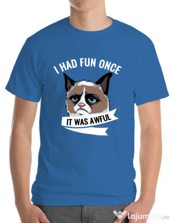 Tricou ADLER barbat I had fun once Albastru azuriu