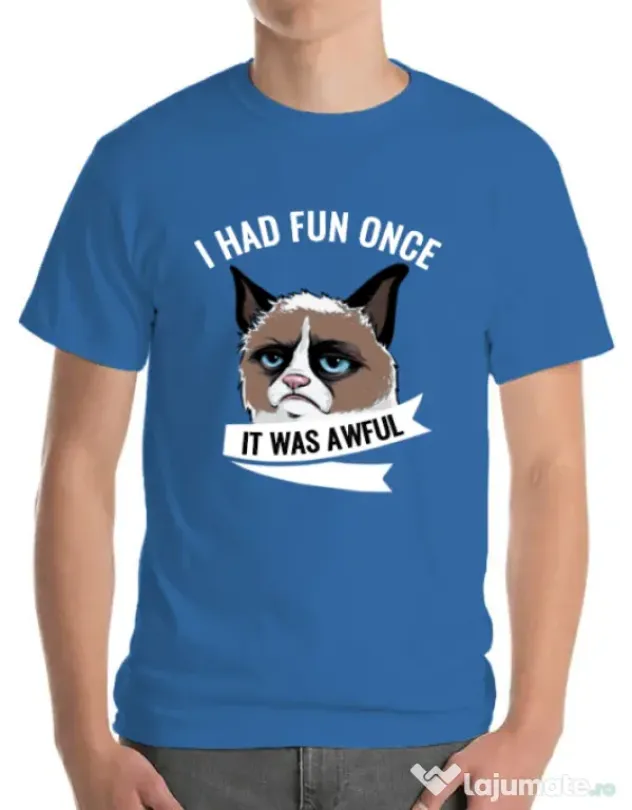 Tricou ADLER barbat I had fun once Albastru azuriu