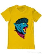 Tricou ADLER barbat Cat Punk Galben