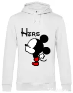 Hoodie barbat cu gluga Hers Mickey Alb