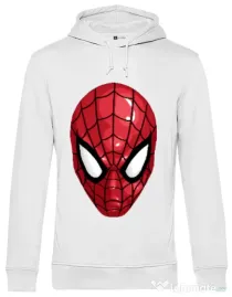 Hoodie barbat cu gluga Spiderman mask Alb