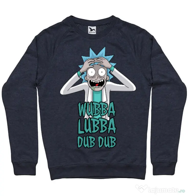 Bluza ADLER barbat Wubba Lubba Dub Dub Denim inchis