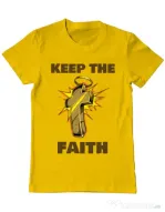 Tricou ADLER barbat Keep the Faith Galben