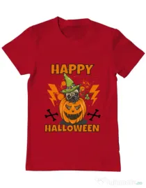 Tricou ADLER barbat Halloween Pug Rosu