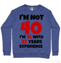 Bluza ADLER barbat 40 Birthday Albastru melanj