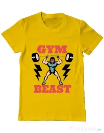 Tricou ADLER barbat Gym Beast Galben