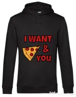 Hoodie barbat cu gluga I want you Negru