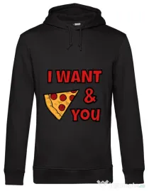 Hoodie barbat cu gluga I want you Negru