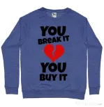 Bluza ADLER barbat You break it , you buy it Albastru melanj