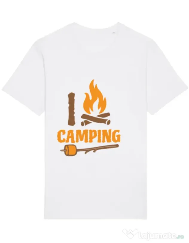 Tricou STANLEY STELLA barbat I love Camping Alb
