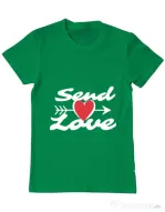 Tricou ADLER barbat Send love Verde mediu