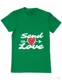 Tricou ADLER barbat Send love Verde mediu