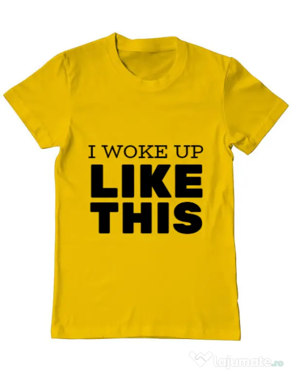 Tricou ADLER barbat I woke up like this Galben