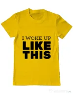 Tricou ADLER barbat I woke up like this Galben