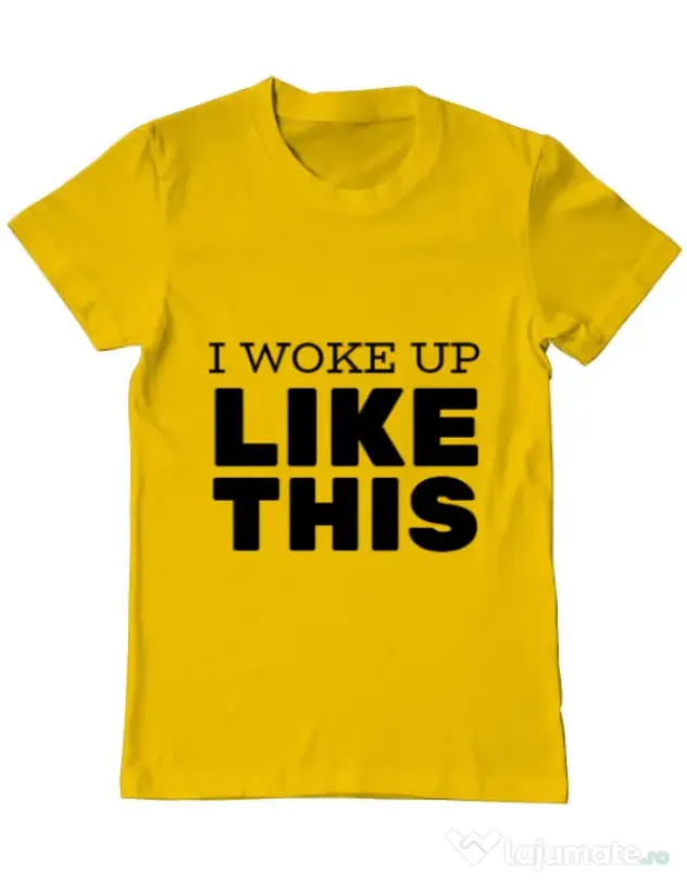 Tricou ADLER barbat I woke up like this Galben