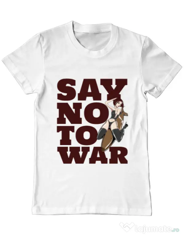 Tricou ADLER barbat Say no to war Alb