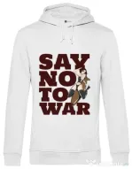 Hoodie barbat cu gluga Say no to war Alb