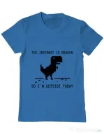 Tricou ADLER barbat The internet is broken Albastru azuriu