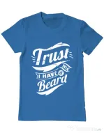 Tricou ADLER barbat Trust me, I have a beard Albastru azuriu