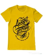 Tricou ADLER barbat Accept Yourself Galben